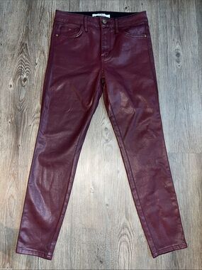 SAM EDELMAN Skinny Coated Jeans in Burgundy